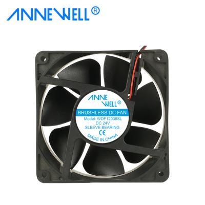 China food & Beverage Factory 12V 24V 48V 4wires PWM DC Axial Fan 120mm 12038 Refrigerator Fan for sale