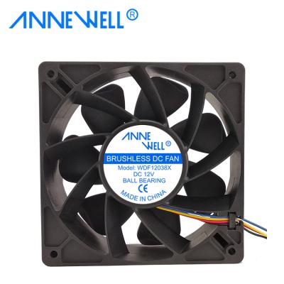 China Hotels 120x120x38mm Long Life 12cm 120mm Case Fan 12038 Rab Fan 12v 24v 48v Brushless DC Fan for sale