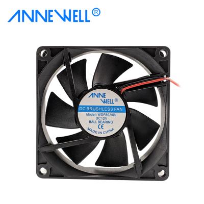 China Hotels 80x80x25 80mm 5v 12v 24v 8025 Usb Fan 8025 DC 24v DC PC Fan 8025 for sale