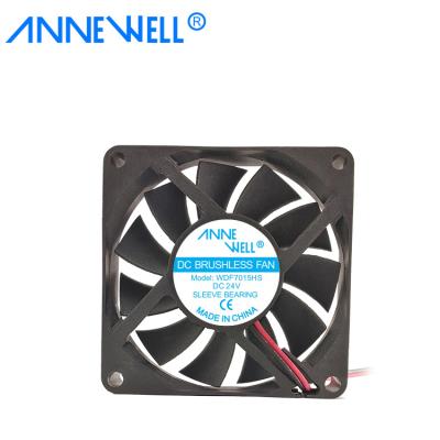 China Hotels 12 Volt 24volt DC Fan 7015 Brushless Axial Fan For Aquarium Water Chiller for sale