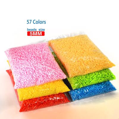 China Wholesale 5mm eco-friendly material 57 color plastic toys kids iron loose beads kids perler diy hama beads for sale