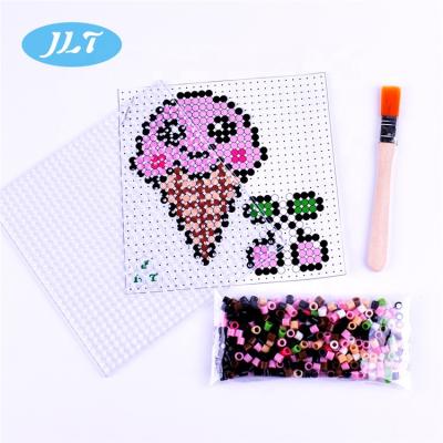 China Promotion Sale Eco-friendly Diy Personalized 3d Ice Cream Puzzle Kids Toys Melted Plastic Stickly Fuse Beads for sale