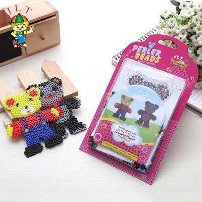 China Cute Eco-friendly Kids Educational Toys Bear Couple DIY Hama Bead Toy Plastic Perler Beads for sale