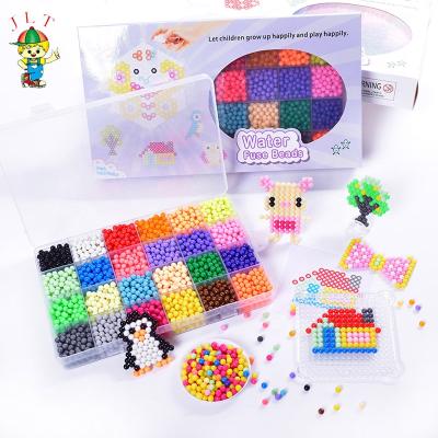 China Cartoon Toy Water Beads Magic Beads Diy Puzzle Kids Water Soluble Toys Set With Transparent Window for sale