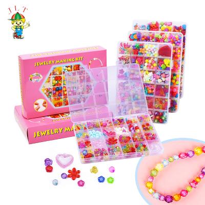 China Acrylic Educational Toys Children Kids Toys Open Kit Custom Logo Beads Multi Color Loose Bead For Diy Jewelry for sale