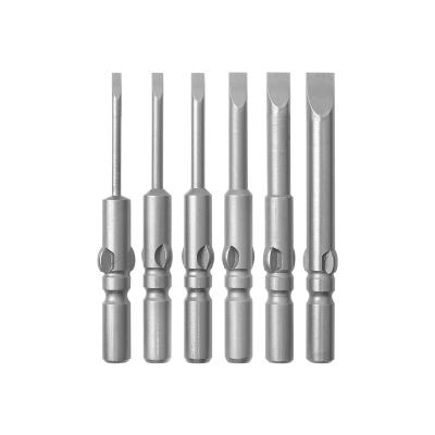 China Turn Screw Factory Direct Slotted Electric Screwdriver Bits S2 Electric Strong Magnetic Material 2-6mm Single Head Screwdriver for sale