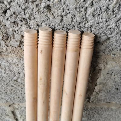 China Natural Wood Handle Stick Broom Strength Eucalyptus Stick Broom Bare Wooden Round Head Simple Wooden Home Cleaning Alone for sale