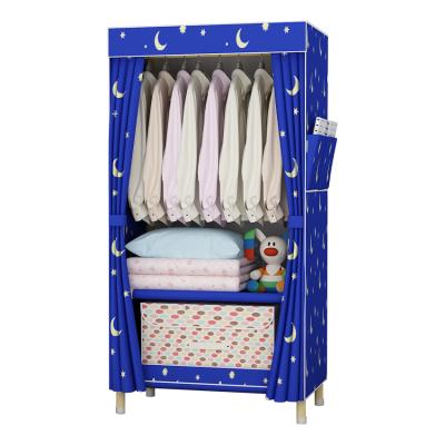 China Portable Fashion Adjustable Wood Design Wardrobe Closet Frame 65C Easy To Assemble Install Cloth Wardrobe DIY Adjustable Wardrobe for sale