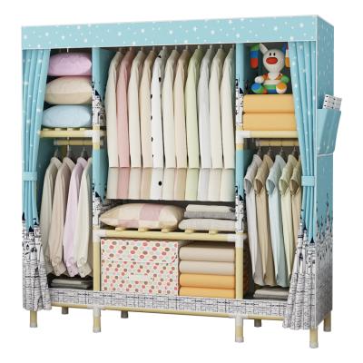 China (Adjustable Stick Frame Oxford Wood Cloth Other ABS) 150C Portable Easy Assemble Cloth Closet Wardrobe Wardrobe Adjustable DIY Wardrobe for sale