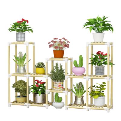 China Fashion Modern Design Portable Flower Stand A10 Wooden Frame Easy To Install To Assemble Flower Shelf DIY Flower Stand for sale