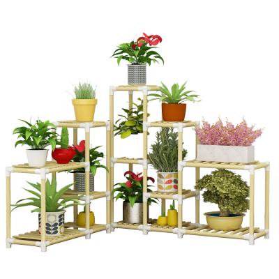 China Fashion Modern Design Flower Stand B13 Wooden Frame Portable Easy To Install To Assemble Flower Shelf DIY Flower Stand for sale