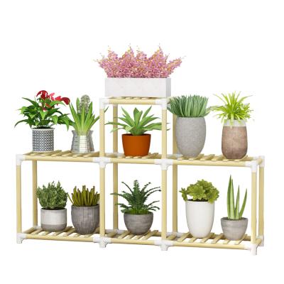 China Fashion Modern Design Flower Stand B16 Wooden Frame Portable Easy To Install To Assemble Flower Shelf DIY Flower Stand for sale