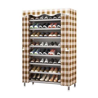 China Portable 85X-9 16mm Steel Pipe Frame Big Shoe Stand Modern Thick Fashion Design Easy To Install To Collect Shoe Cabinet DIY Shoe Cabinet for sale