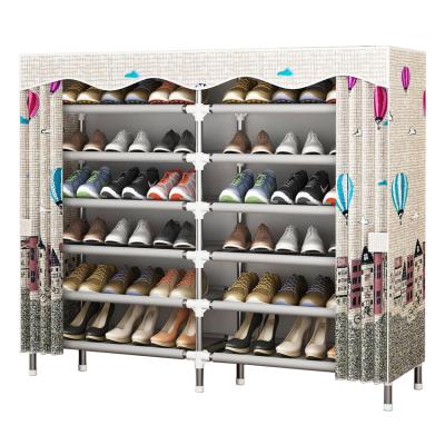 China Portable (Household Other) 125X-7 Steel Pipe Frame Large Shoe Rack Adjustable Home Fashion Design Easy To Collect Shoe Cabinet DIY Shoe Cabinet for sale