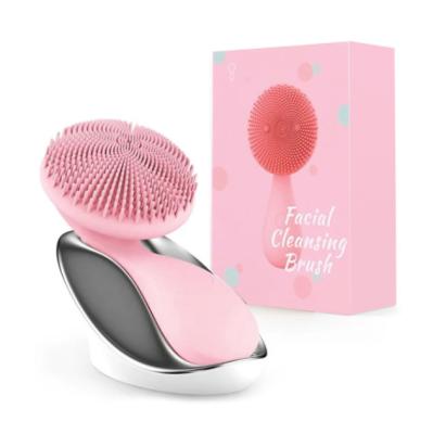 China DEEP CLEANSING Drop Shipping New Design Acoustic Wave Magnetic Silicone Massage Facial Cleanser Sonic Face Cleansing Brush for sale