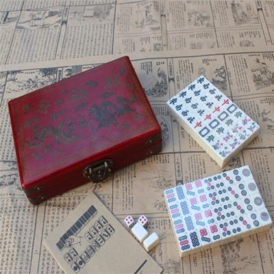 China Free Shipping Fun Game Chinese Mahjong Set China Popular Game Mini Mahjong Set Portable Mahjong 20mm Small Tiles Sizes for sale