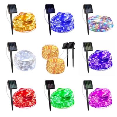 China OEM 20M LED Solar Strip String Light Garden Fairy Outdoor Solar Christmas Party Yard Copper Wire String Light for sale