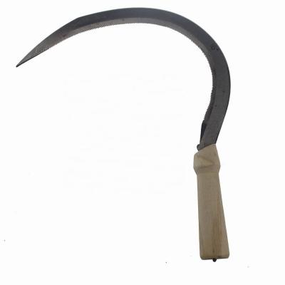 China Unrated General Purpose Tempered Steel Wood Handle Cultivating Handheld Garden Grass Palm Sickle for sale