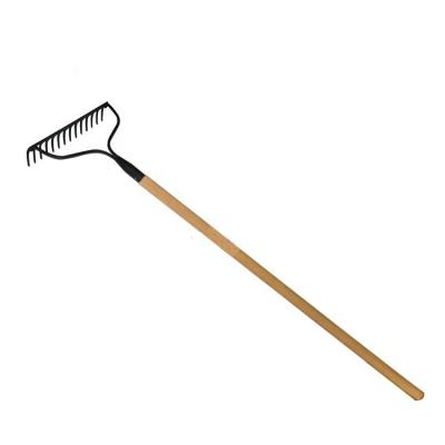 China Cultivating Rake Agricultural Tools Garden Wood Handle Steel Bow Leaf Rake for sale