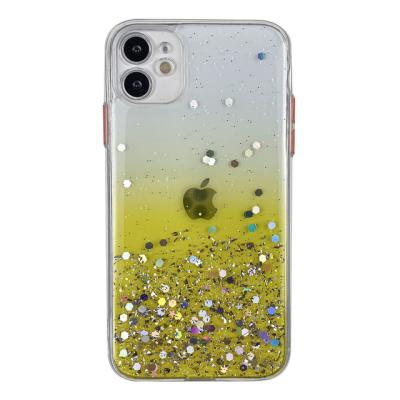 China Gradient Glitter Glitter TPU Painted Shockproof Epoxy Painted Soft Mobile Phone Body Protection Shell Phone Case For Iphone 11 For Iphone12 /13 for sale