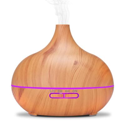 China Multifunctional water shortage protection colorful wood grain water fine fine quiet mist and power for home car office humidifier 550ml air humidifier for sale