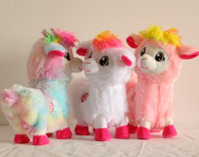 China Sensitive Touch Stuffed Custom Electric Sheep / Llama Plush Toy / Alpaca Voice Recorder for sale