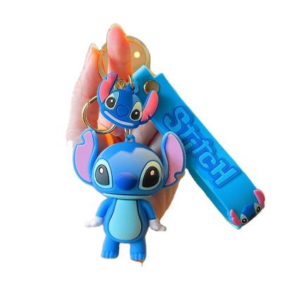 China Lovely Cartoon 3d Cartoon Factory Design Stitch Anti-lost Soft Rubber Keychain Gift Car PVC Keychain Handbag Decoration Soft Rubber With Doll Pendant for sale