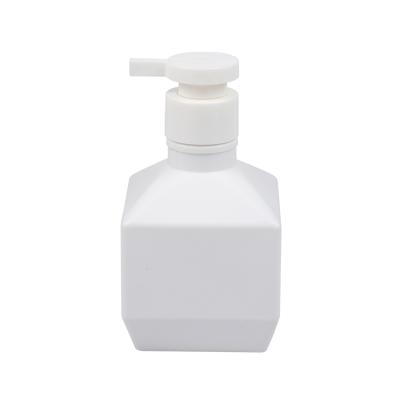 China Eco-friendly Recyclable White Plastic Custom Body Lotion HDPE Packaging Bottle Empty Bottle With Lotion Pump Square for sale