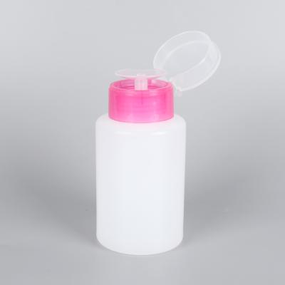 China Hot Selling Eco-friendly HDPE 180ml Makeup Nail Polish Remover Press Pump Dispenser Plastic Bottle for sale