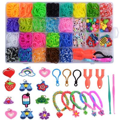 China Cute Creative Rubber Hand Weaver Handmade Bracelet Rainbow Cartoon DIY Suit Educational Toys for Children Kids Girl for sale