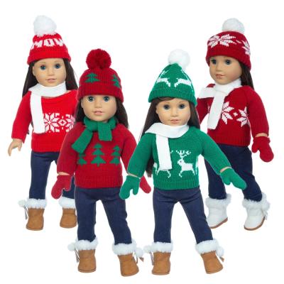 China New Christmas Sweater Fit For American Doll Clothes 18 Inch Doll Christmas Girl Gift Baby - Doll Clothes Dress Costume GBJ0047 for sale