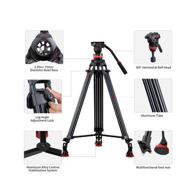 China Wireless remote control In Stock Fluid Pan Video Vinten Ball Aluminium Tripod Sja10 Flat Head for sale