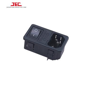 China Commercial/Industrial/Hospital/Multipurpose JEC Taiwan IEC60320 C14 POLYSNAP INLET AC SOCKET WITH FUSE HOLDER and SWITCH for sale