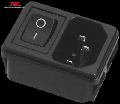 China Commercial/Industrial/Hospital/JEC Taiwan IEC60320 C14 POLYSNAP Multi-Purpose INLET AC SOCKET WITH COCKPIT SWITCH for sale