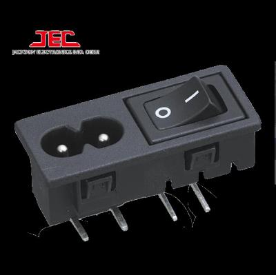 China Commercial / Industrial / Hospital / Multipurpose JEC Taiwan IEC60320 C8 POLYSNAP INLET AC SOCKET WITH SWITCH for sale