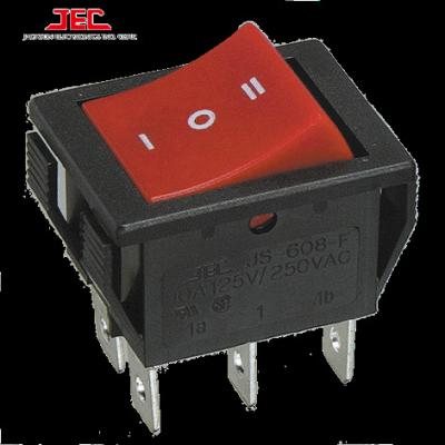 China ROCKER SWITH 608 Series DPST DPDT Double Pole Rocker Switch JEC RLEIL Color 4pin 6pin Bipolar Switch for sale