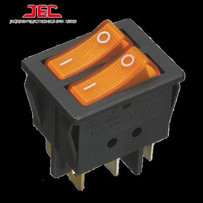 China ROCKER SWITH 608 Twin Series DPST DPDT TWIN Rocker Switch JEC RLEIL Double Pole Color Switch for sale