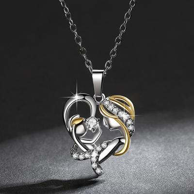 China Lovely Baby Kid Hold Mom Gift Mother's Day Necklace NCM005 Romantic Heart Pendant for sale