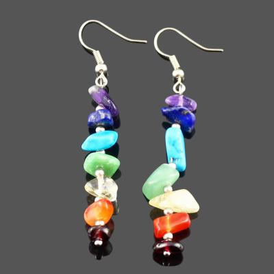 China Yoga Handmade Jewelry Earrings Vintage Chakras Stone Natural Stone for Women and Girls ES001 for sale