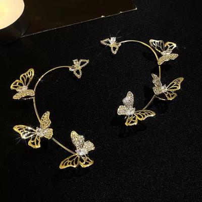 China Vintage Diamond Climb Wrap No Piercing Clip On Earrings Fairy Shining Fairy Hollow Cuff EF002 for sale