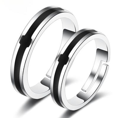 China Engagement Ring For Men Women Adjustable Jewelry R004 CLASSIC Silver Love Couple for sale