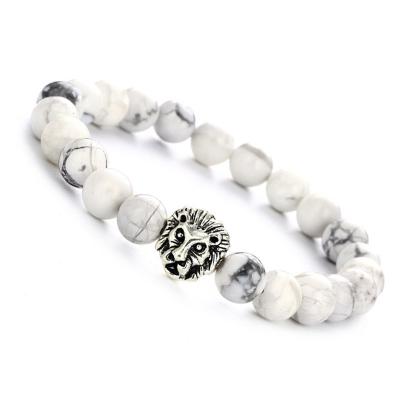 China Reiki Gem Onyx Balls Lion Alloy ST018 Gem Lava Stone Beads Vintage Lava Bracelet for sale