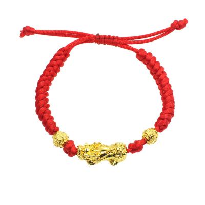 China FASHIONABLE Chinese Pixiu Bracelet Adjustable Length Knitting Red Line KIB034 for sale