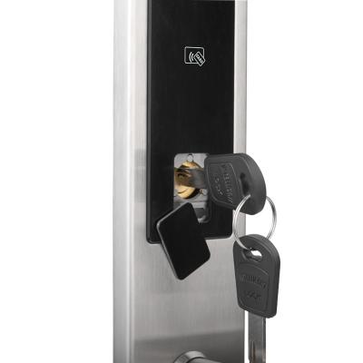 China High Security Durable Outdoor Radio Modern Hotel IC Panel Internal Card Using RF System Card Door Lock With Mechanical Key for sale