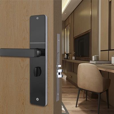 China Hotel Electronic Multi Function Rustproof Security Locking Metal Key Sliding Smart Door Lock With Card Pass for sale