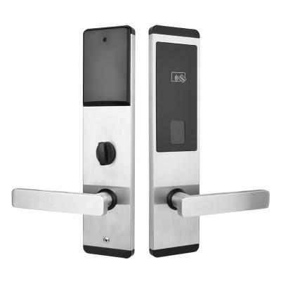 China Modern Internal Electronic Slim Key Card Smart Lock Hotel Panel Back and forth Home Glass Door Lock For Hotel Door for sale