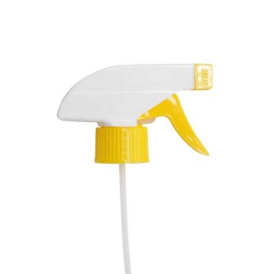 China Non Spill China PP Yellow White Plastic Fine Mist Trigger Sprayer With 28 410 Pump Spray For Garden Cleaner for sale