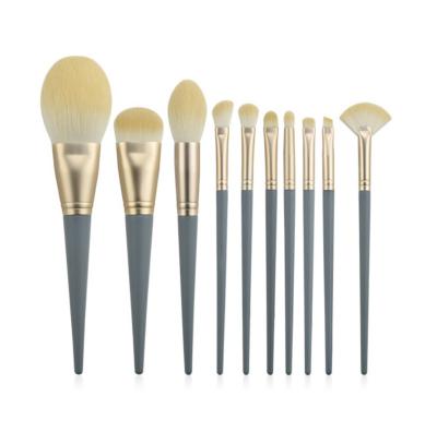 China Angular Blush Customized Wholesale Private Label High End Beauty Cosmetic Makeup Kit Synthetic Hair Makeup Brush Set Price 10Pcs Cheap for sale