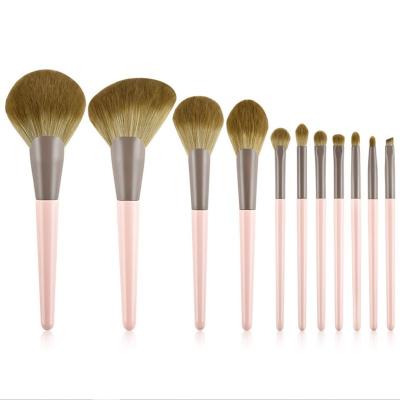 China Angular Blush 2021 Wholesale 11Pcs Personalized Cosmetic Vegan Makeup Tools Synthetic Hair Makeup Brush Set High Premium for sale