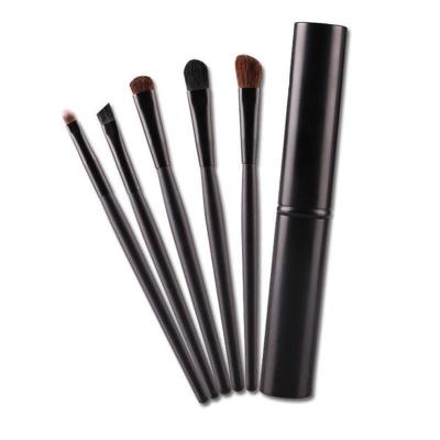 China Angular Blush Travel 5 Pcs Cylinder Packing Case Cosmetic Portable Small Eye Makeup 5pcs Set Brush for sale